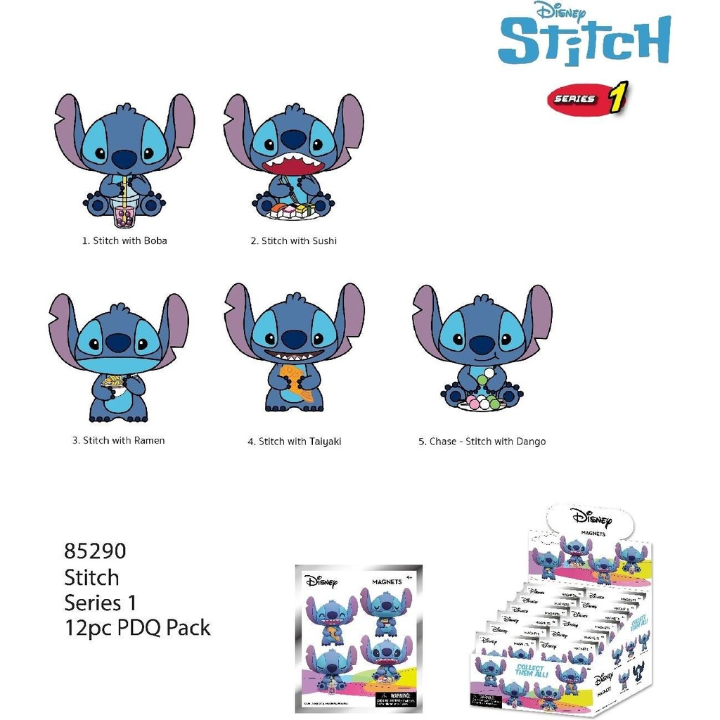 Disney Stitch 3D Magnet Series 1 (1 Random Magnet)